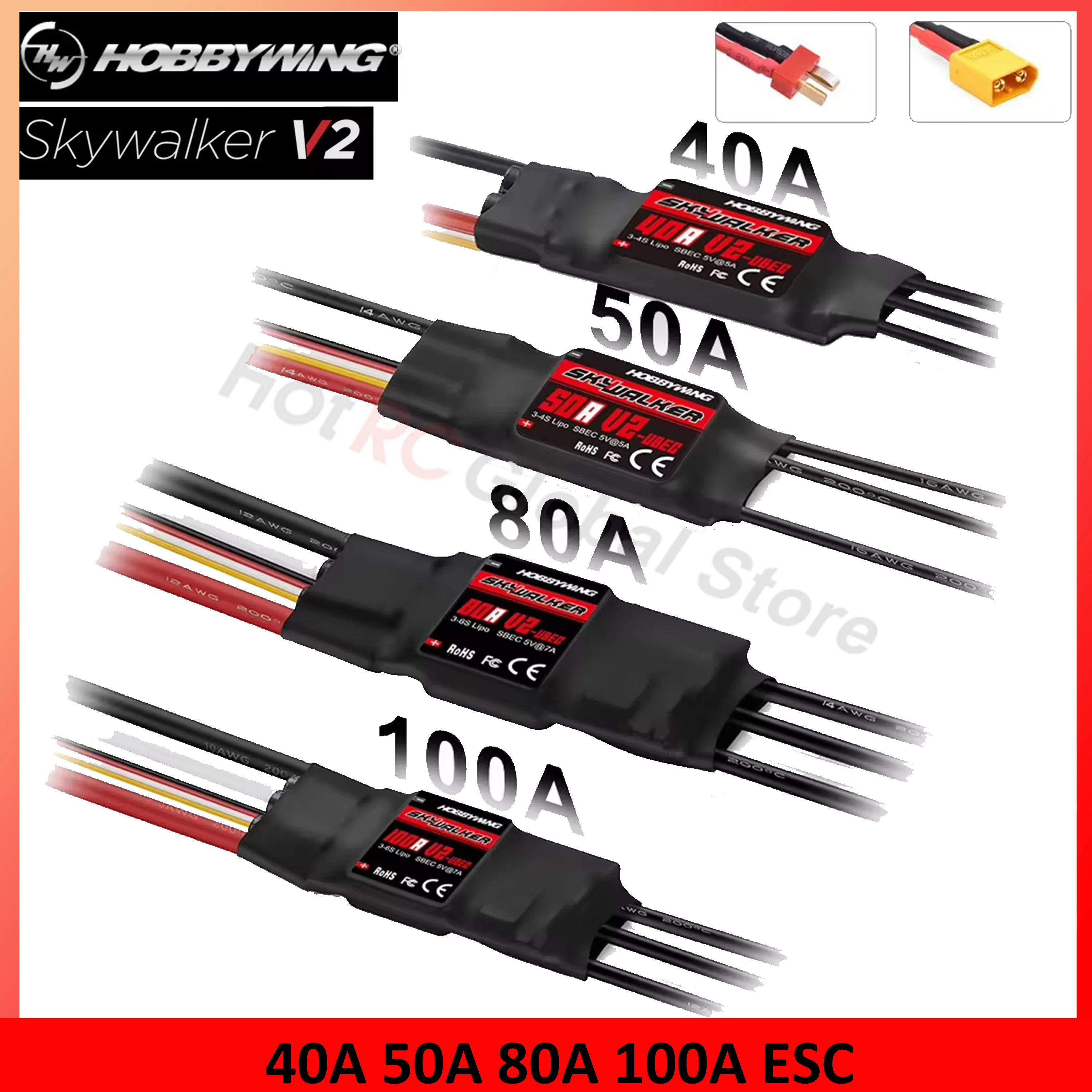 Rc Hobby Motor - HOBBYWING 스카이워커 V2 시리즈, 브러시리스 ESC